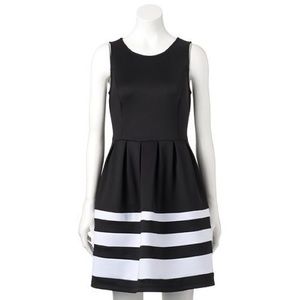 Apt.9 black tank dress with white stripes